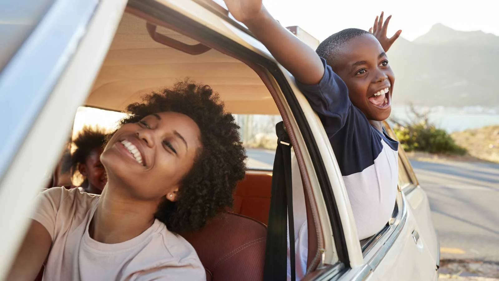 Family in car